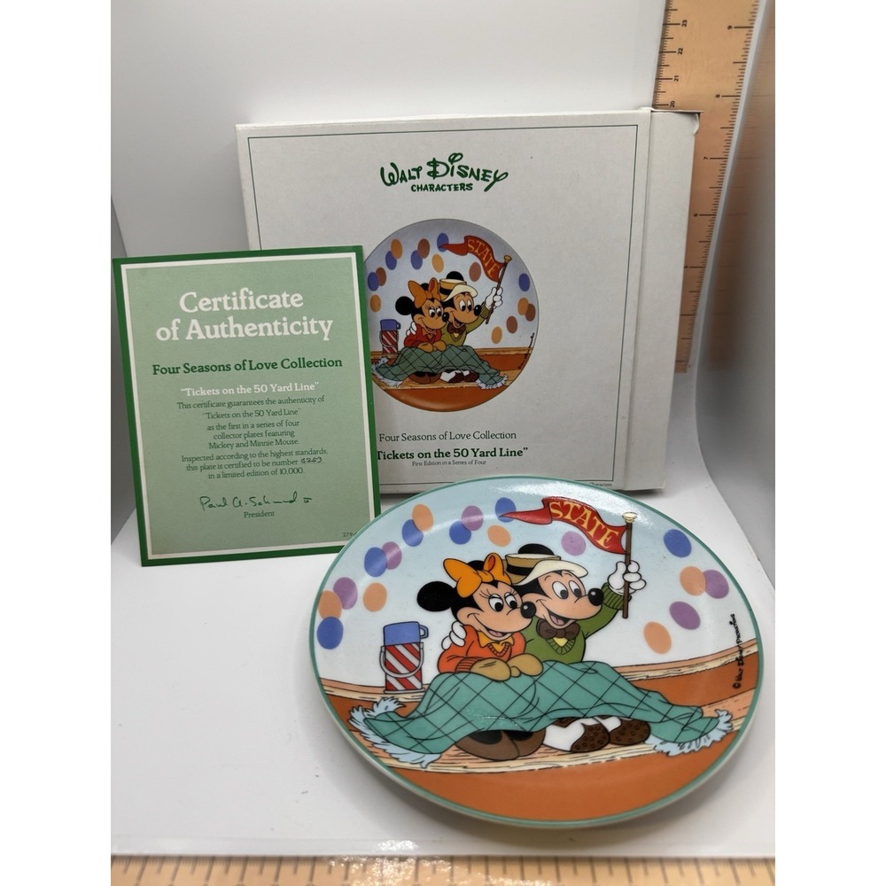 Disney Four Seasons‎ of Love Collection Plate Tickets on the 50 Yard Line Schmid